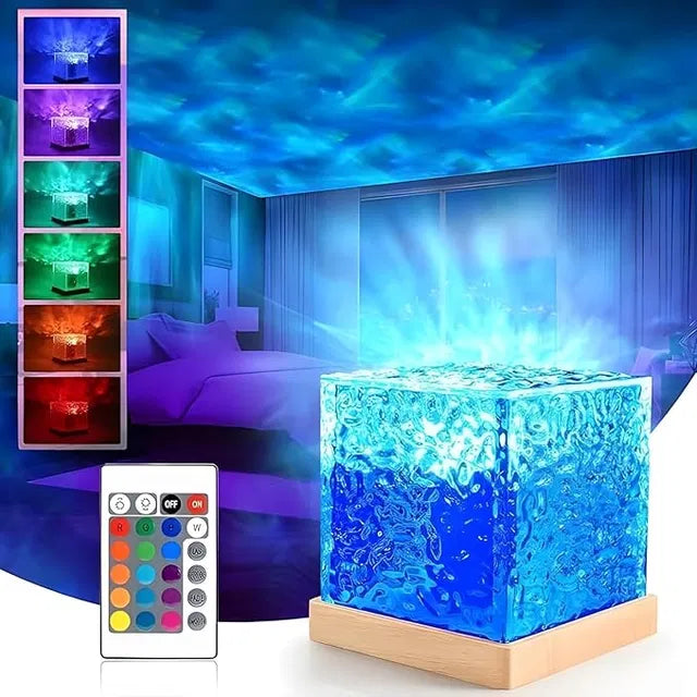 GLOVISTA'S Dynamic Water Ripple Projection Light, USB Portable Night Lamp for Home Decor