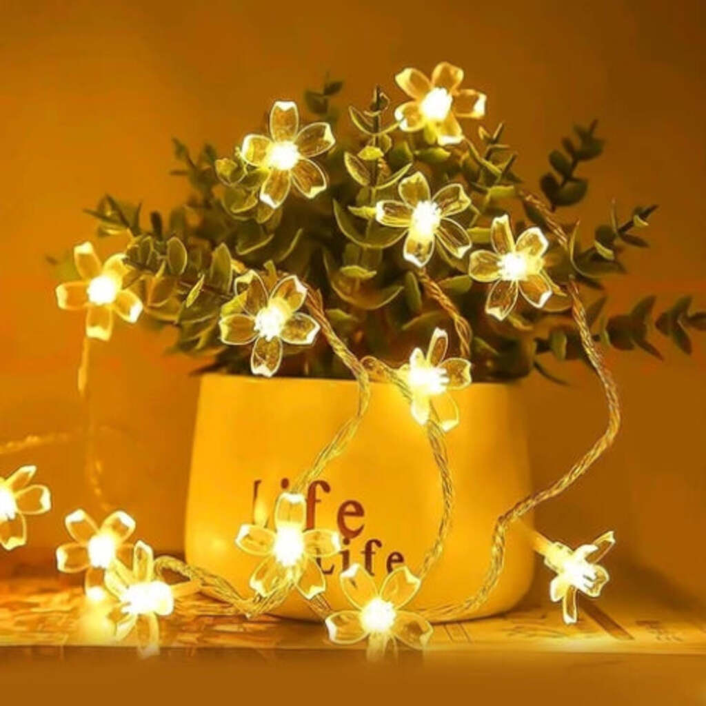 GLOVISTA'S Silicone Flower LED String Fairy lights(Outdoor & Indoor for home decoration)(Warm White)